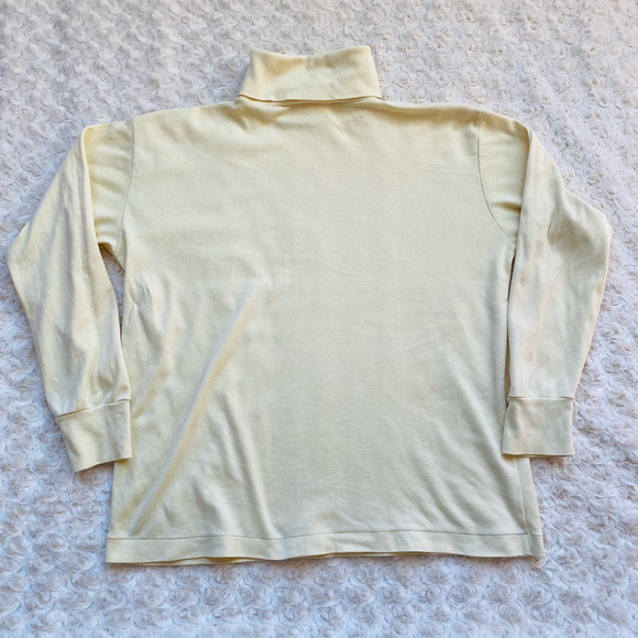 DEANS Vintage Womens Pale Yellow Cotton Soft Layer Turtleneck Size Medium - Picture 3 of 3